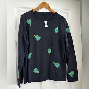 NWT - TALBOTS - CREWNECK SWEATER - TOSSED TREES size XL